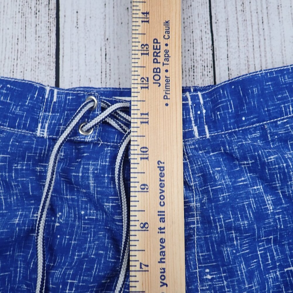 Peter Millar Blue Abstract Print Men's M Mesh Lined Swim Trunks Pockets - Picture 7 of 10